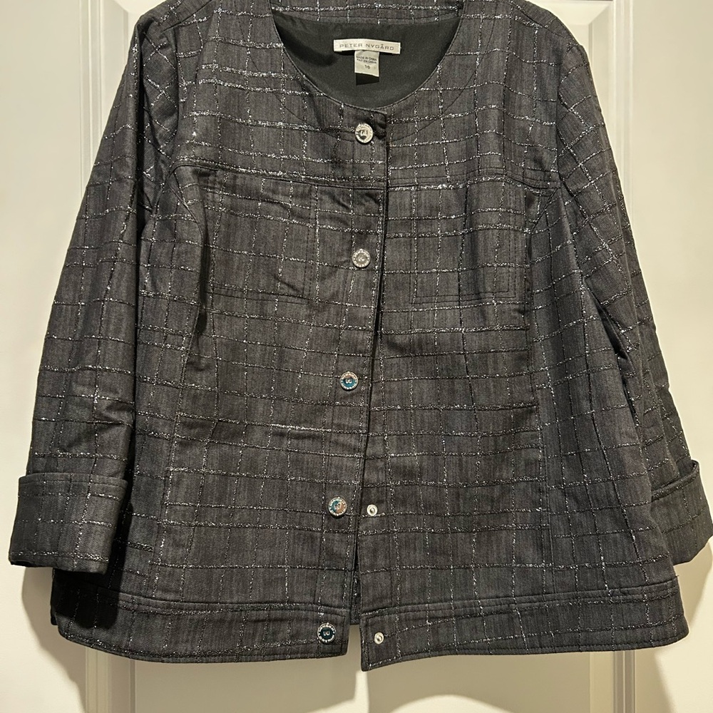 Peter Nygard charcoal Grey Blazer